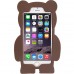 iPhone 6 6s 4.7 - 3D Silicone Cartoon Cute Soft Protective Phone Cover Case - Brown Teddy Bear